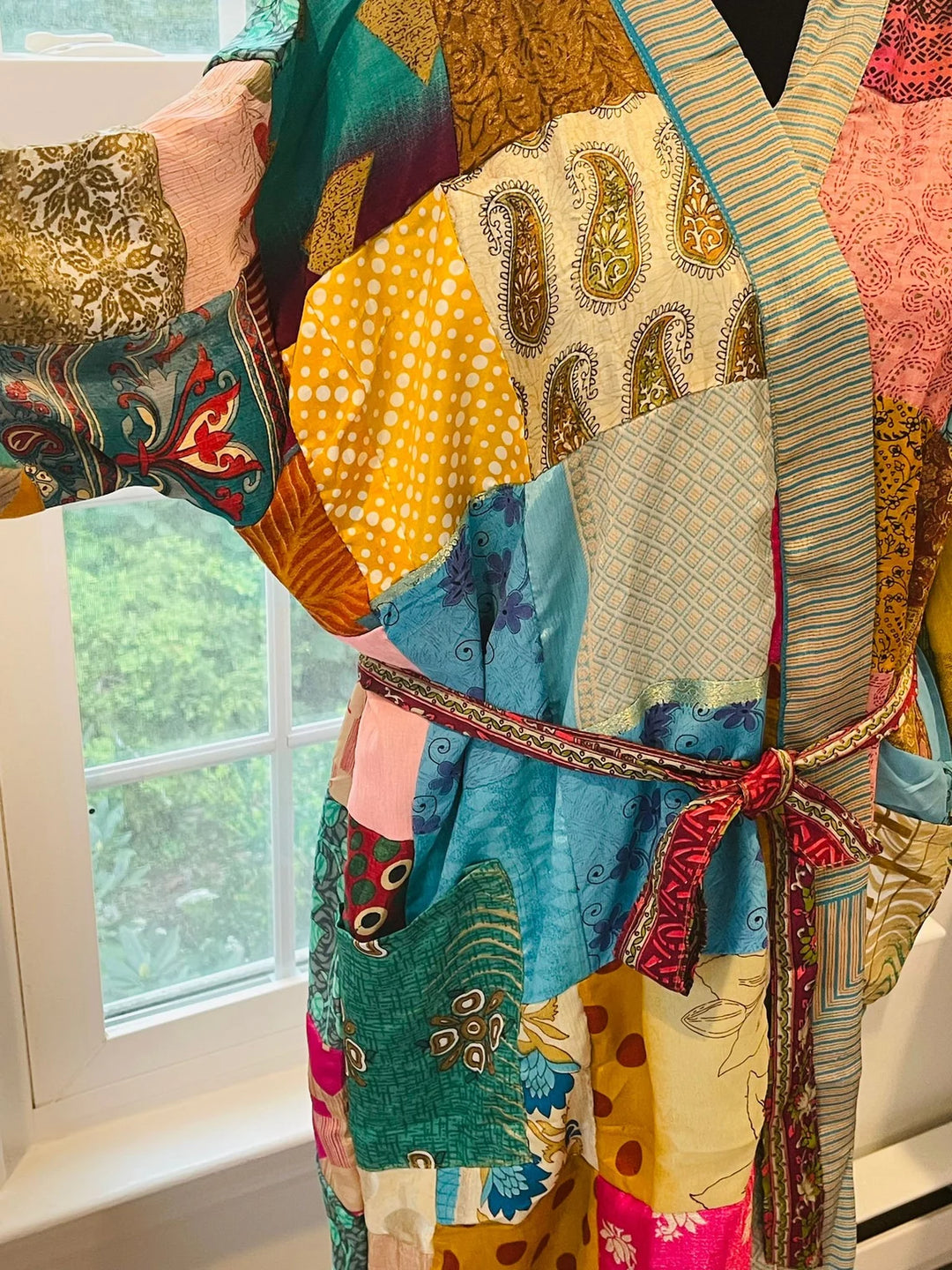 Repurposed Sari Silk Kimono Robe