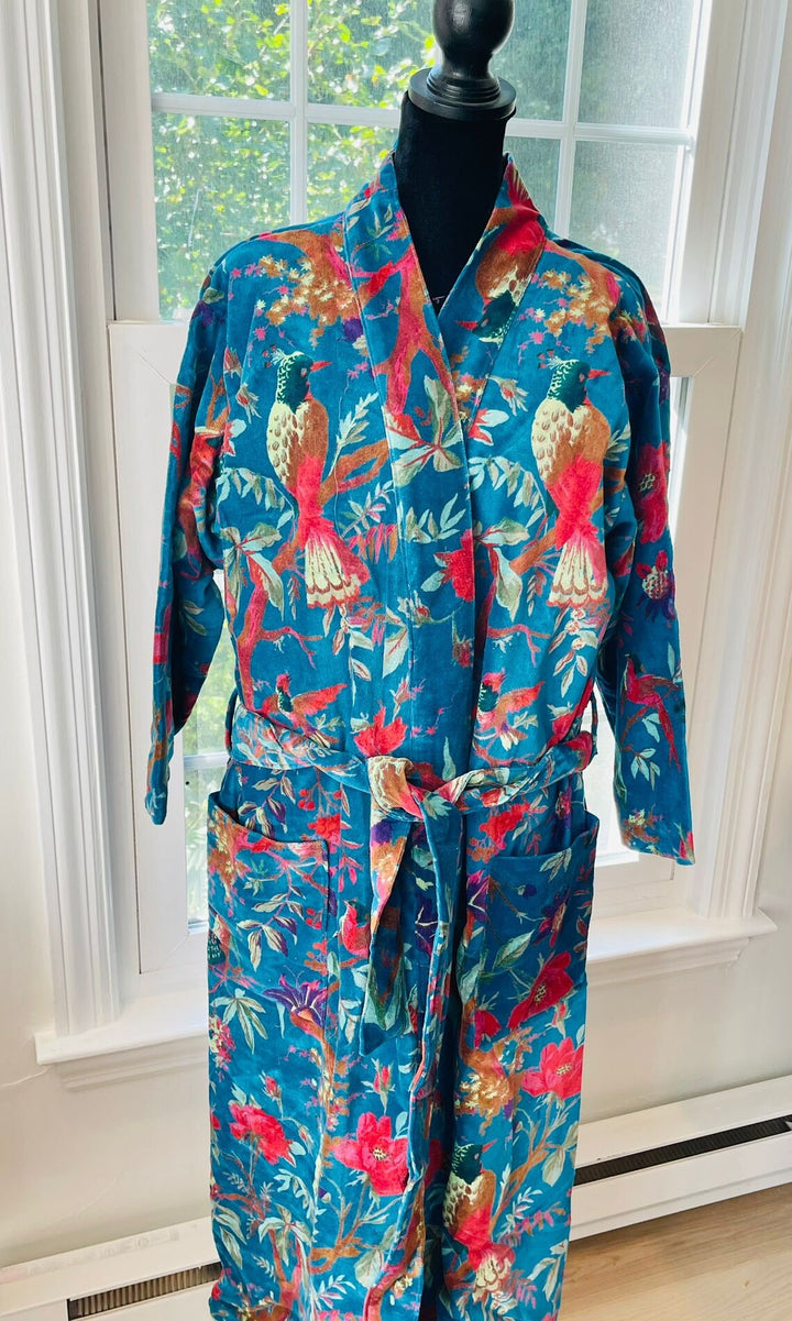 Luxe Bird Print Kimono Robe