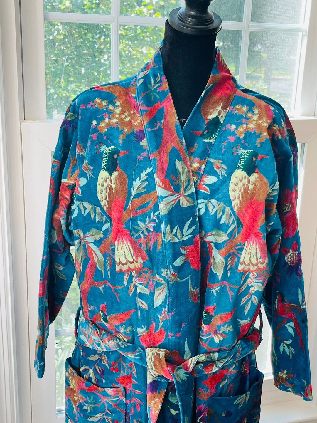 Luxe Bird Print Kimono Robe