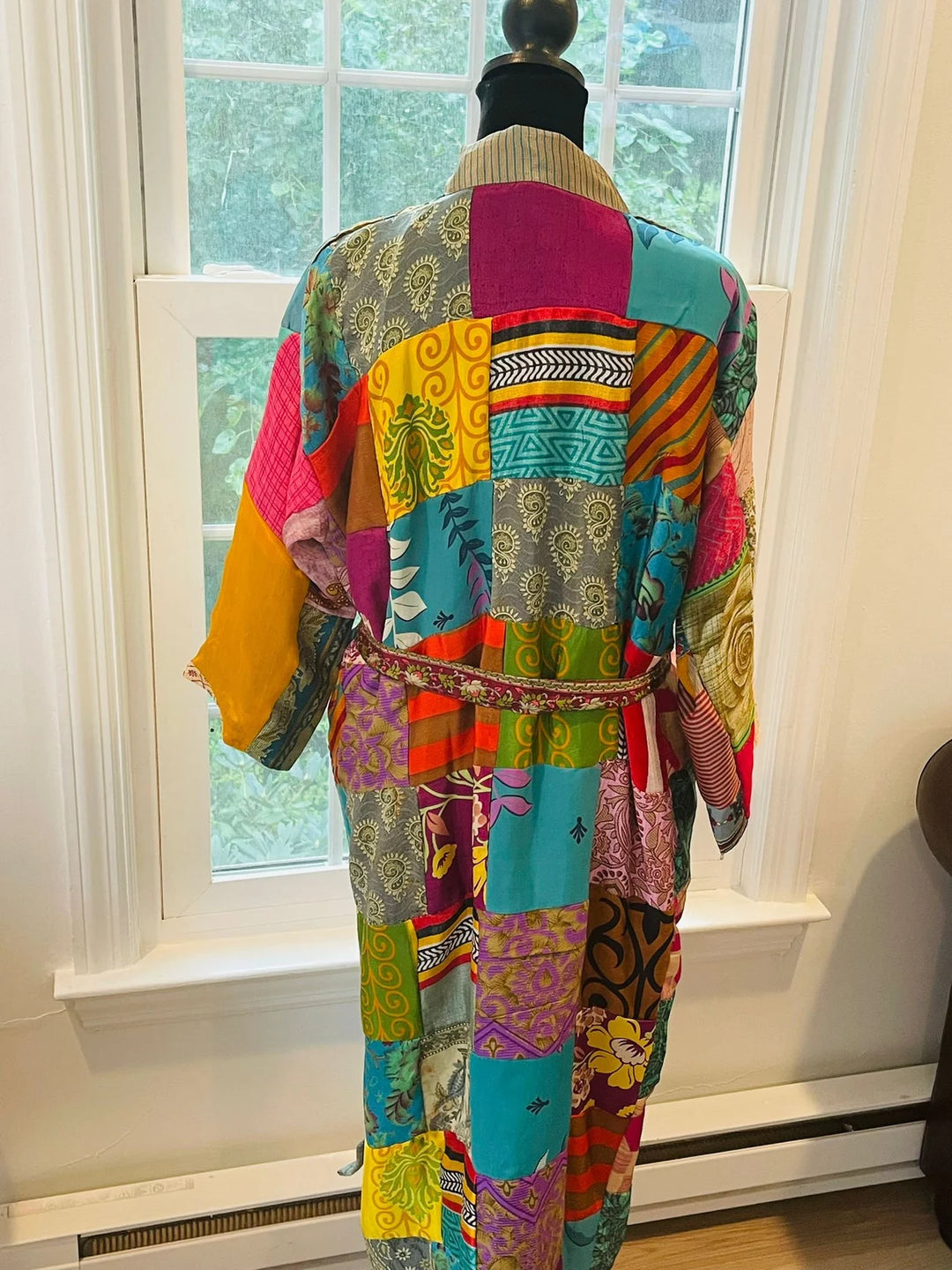 Repurposed Sari Silk Kimono Robe