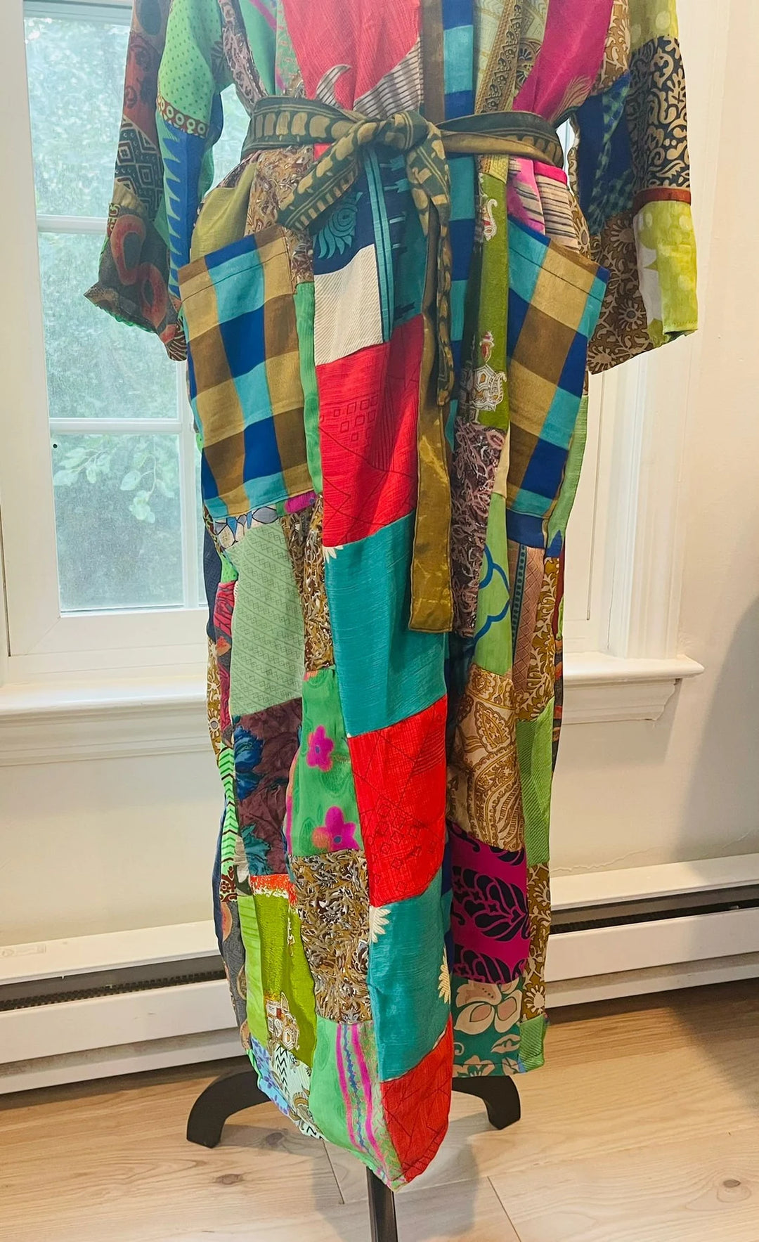 Repurposed Sari Silk Kimono Robe