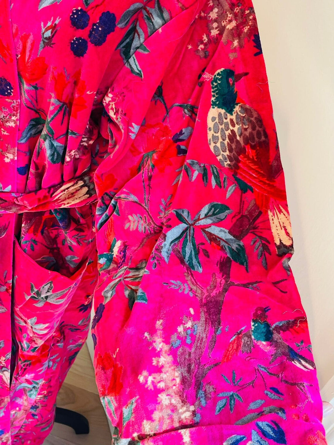 Luxe Pink Bird Print Kimono Robe - As Seen on Our Flag Means Death!