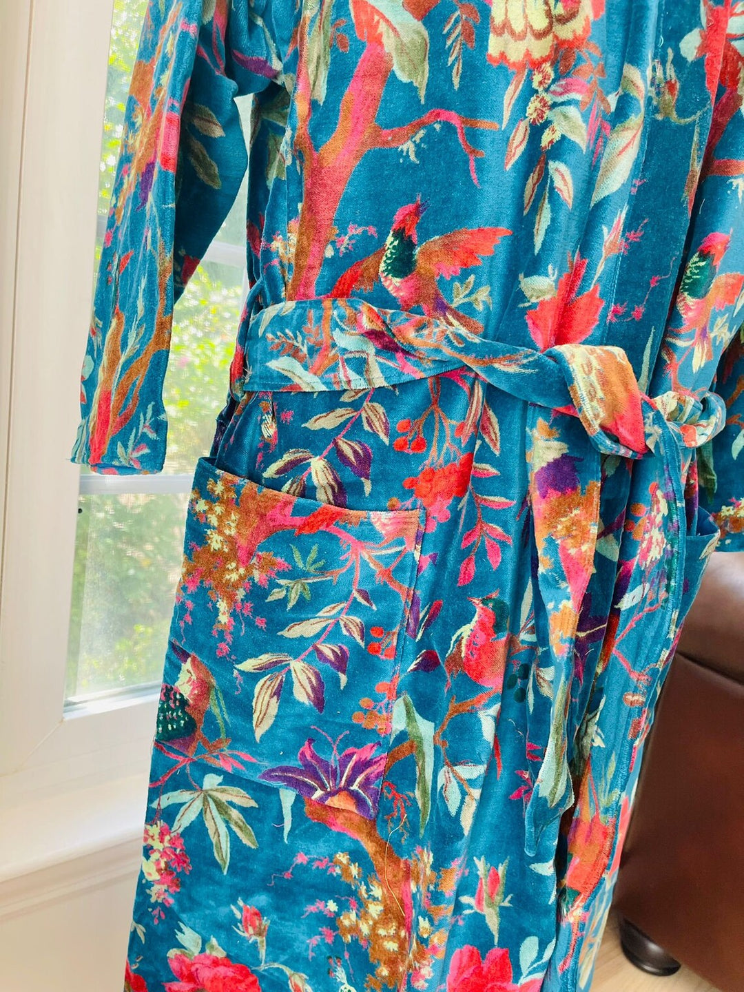 Luxe Bird Print Kimono Robe