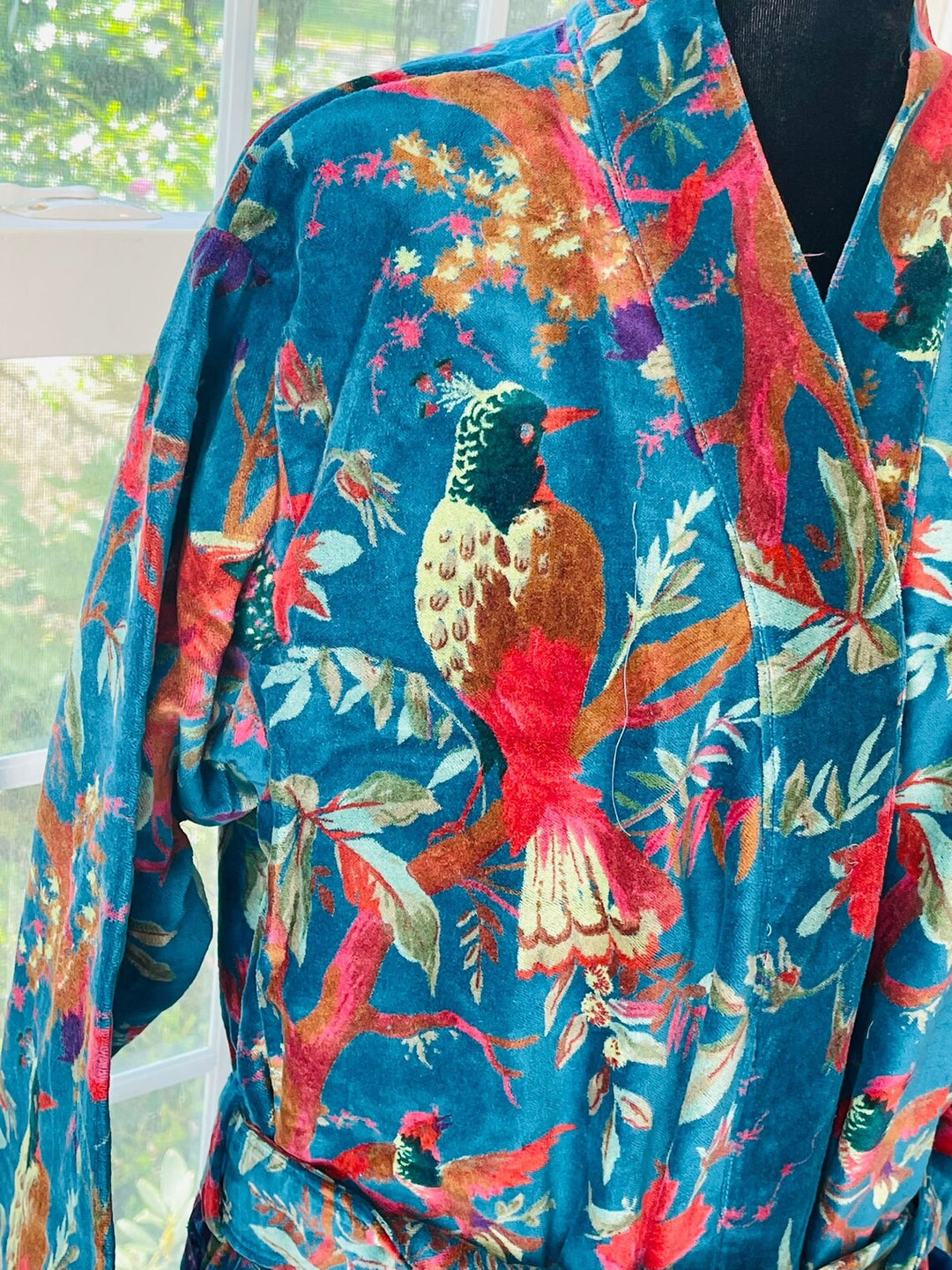 Luxe Bird Print Kimono Robe