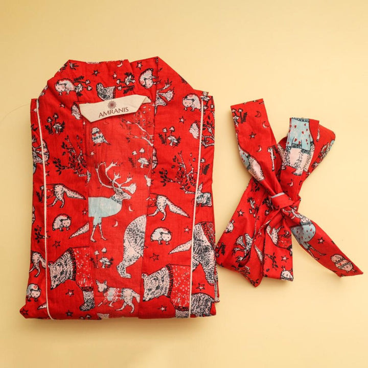 Christmas Holiday Winter Print Bath Robe