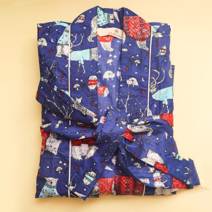 Christmas Holiday Winter Print Bath Robe