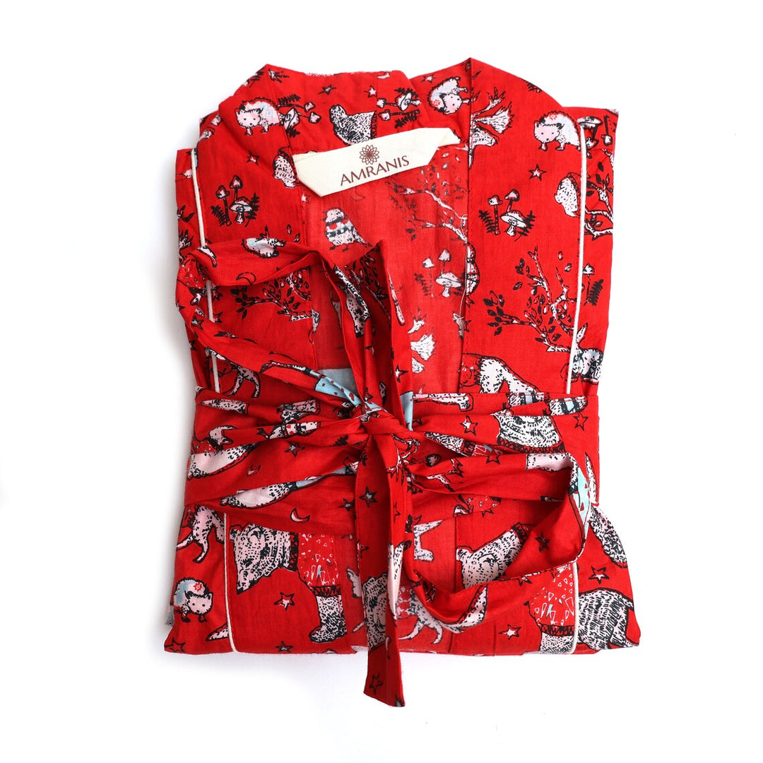 Christmas Holiday Winter Print Bath Robe