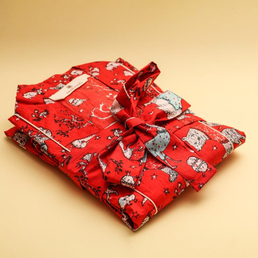 Christmas Holiday Winter Print Bath Robe