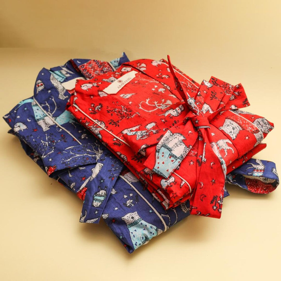 Christmas Holiday Winter Print Bath Robe