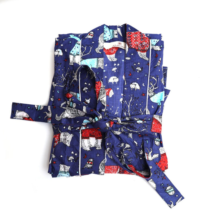 Christmas Holiday Winter Print Bath Robe