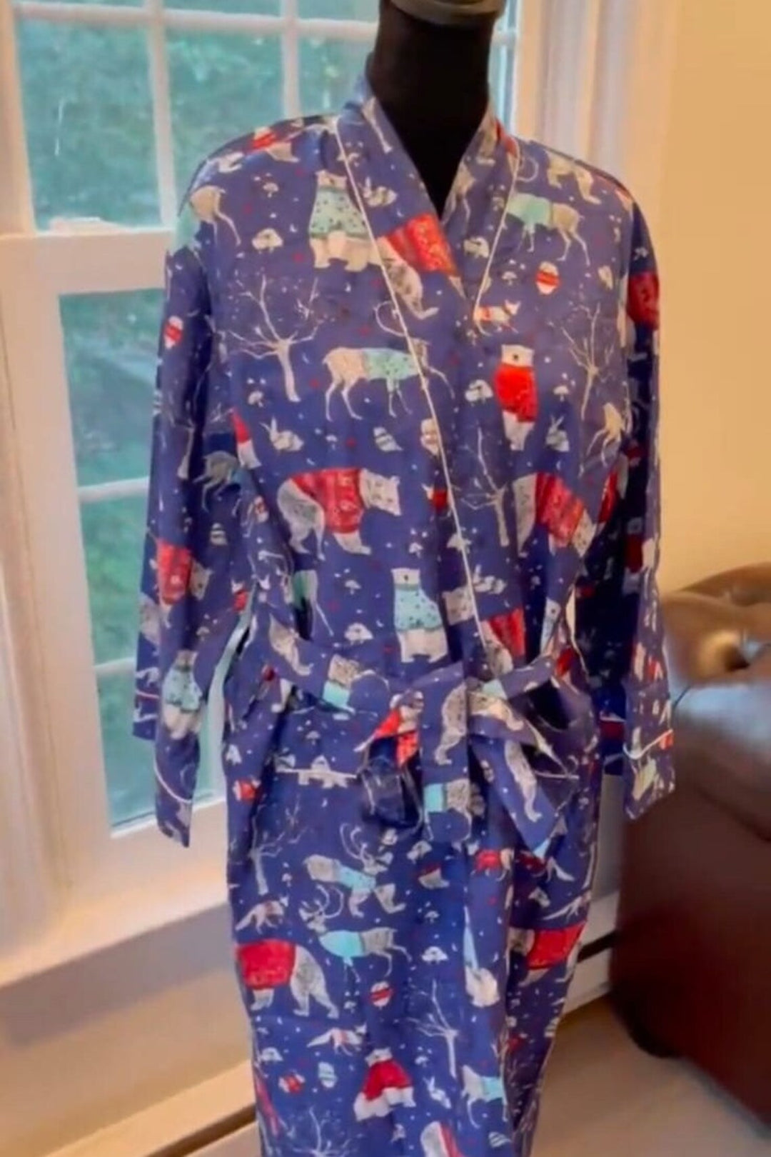 Christmas Holiday Winter Print Bath Robe