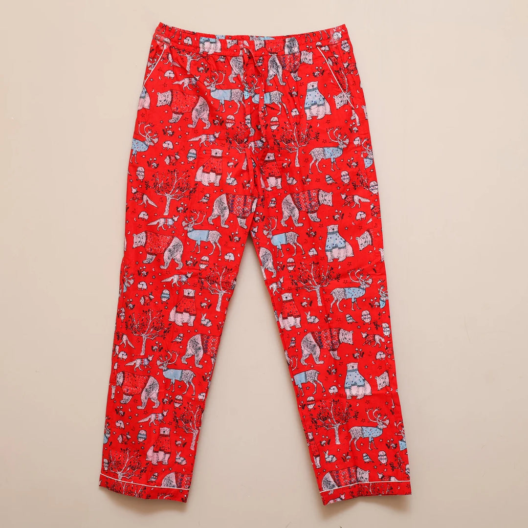 Christmas Cheer Long Pajama Set - Red