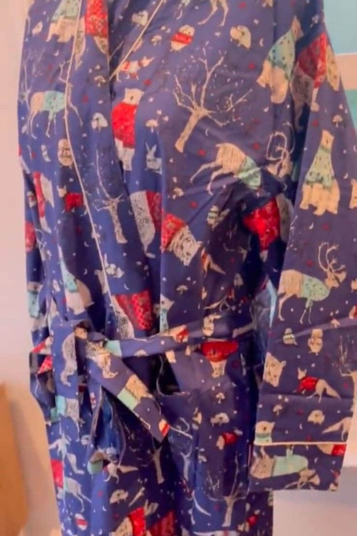 Christmas Holiday Winter Print Bath Robe