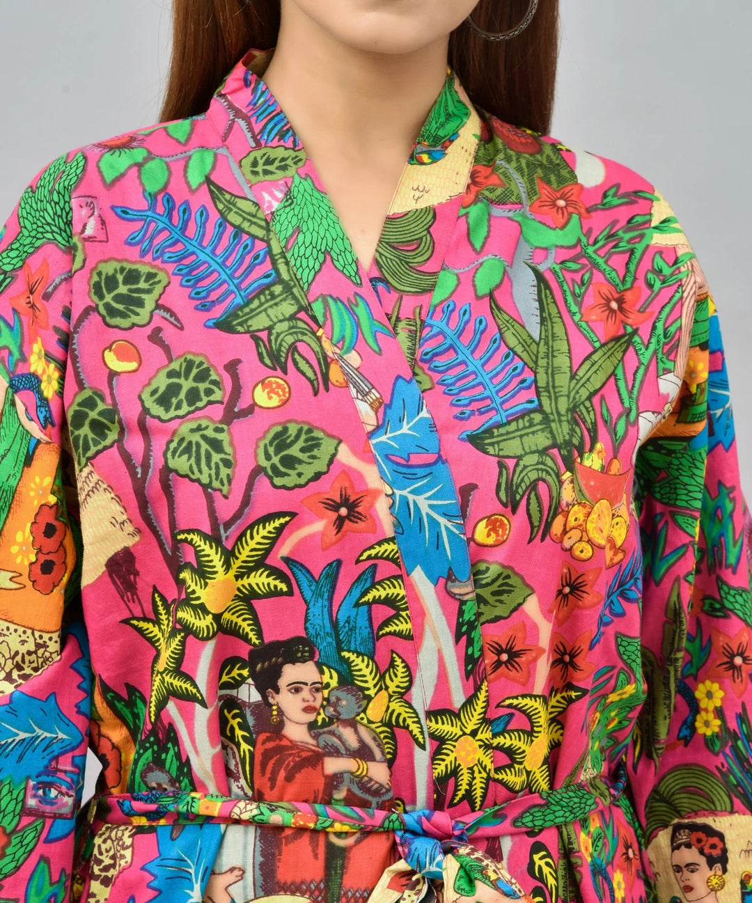 Frida Kahlo Cotton Kimono Robe