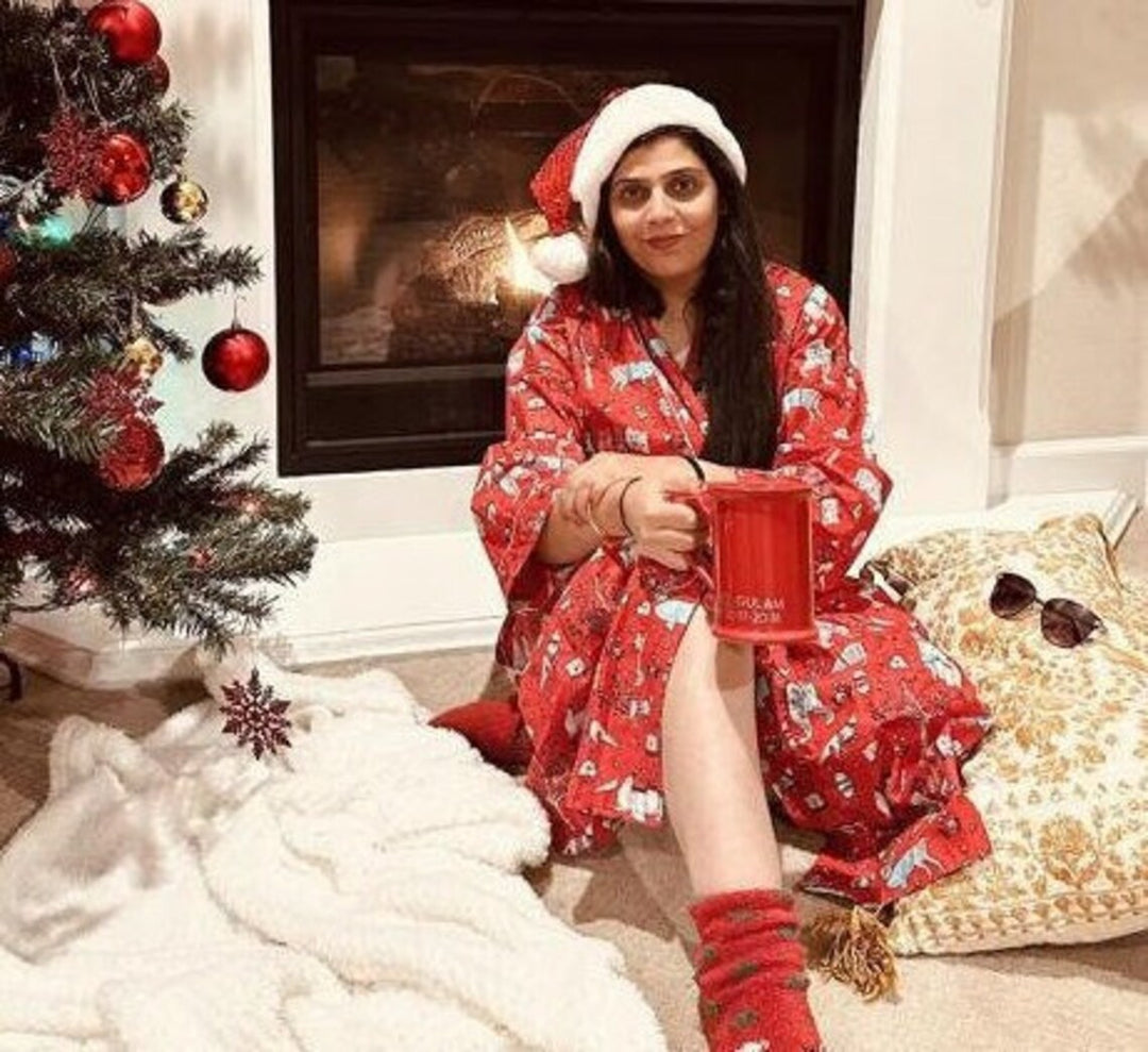 Christmas Holiday Winter Print Bath Robe