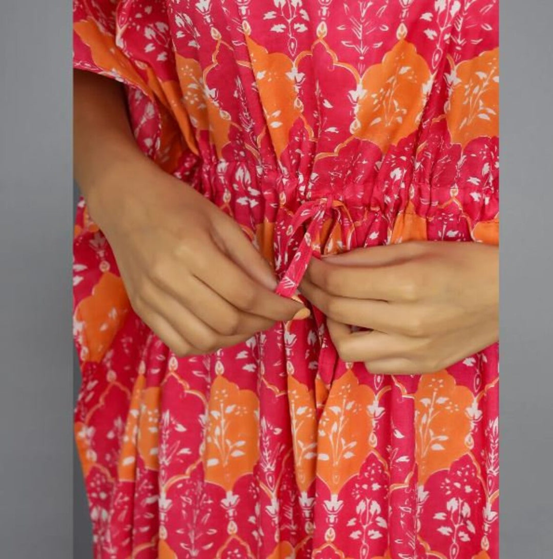 Hand Block-Print Cotton Kaftan