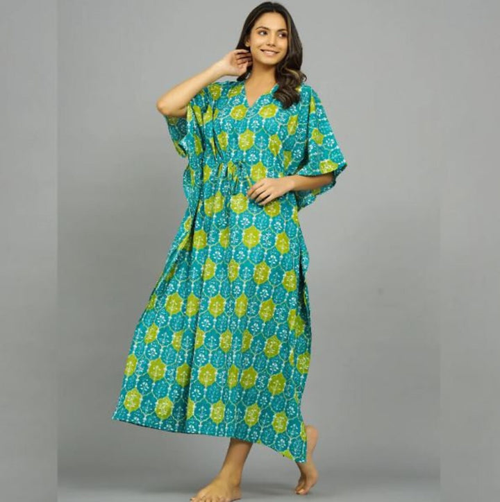 Hand Block Print Cotton Kaftan