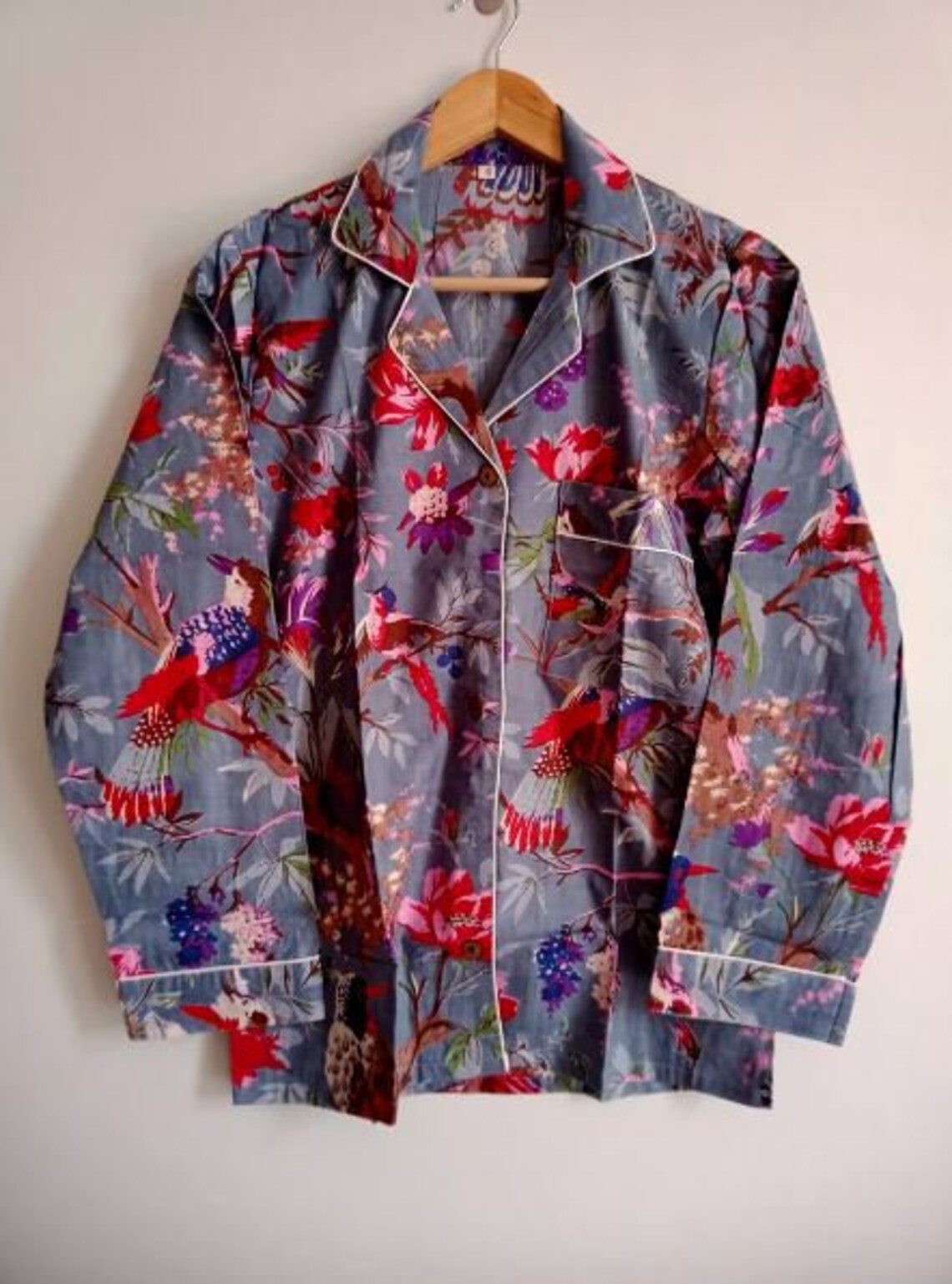 Long PJ Set in Purple Florals