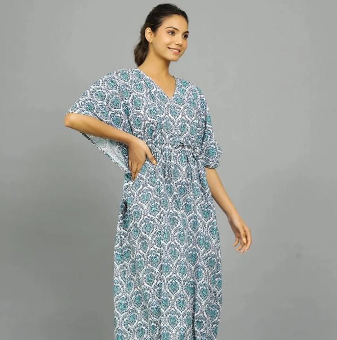 Hand Block Print Cotton Kaftan