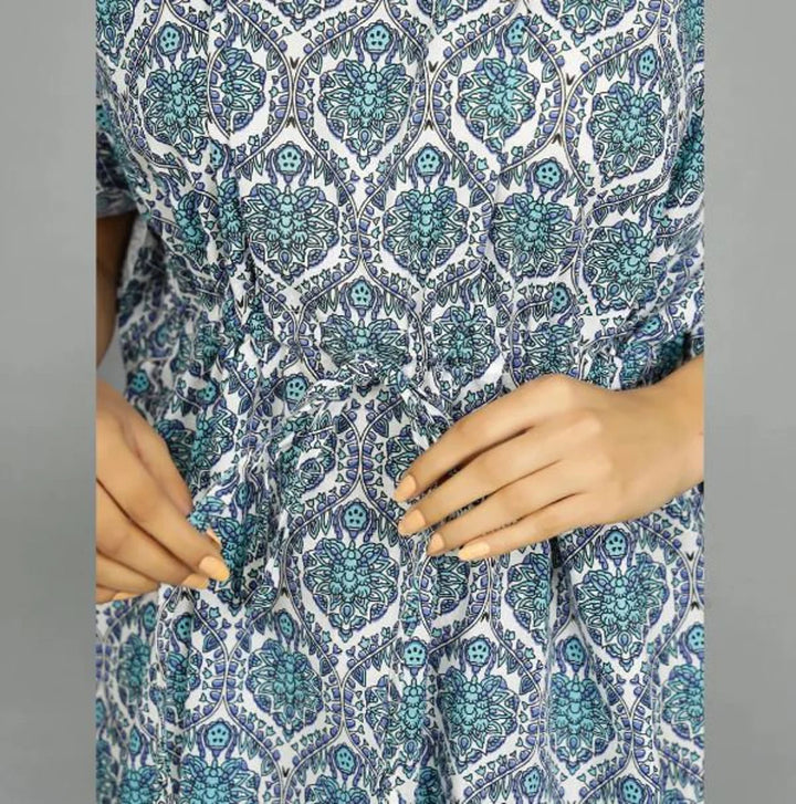 Hand Block Print Cotton Kaftan