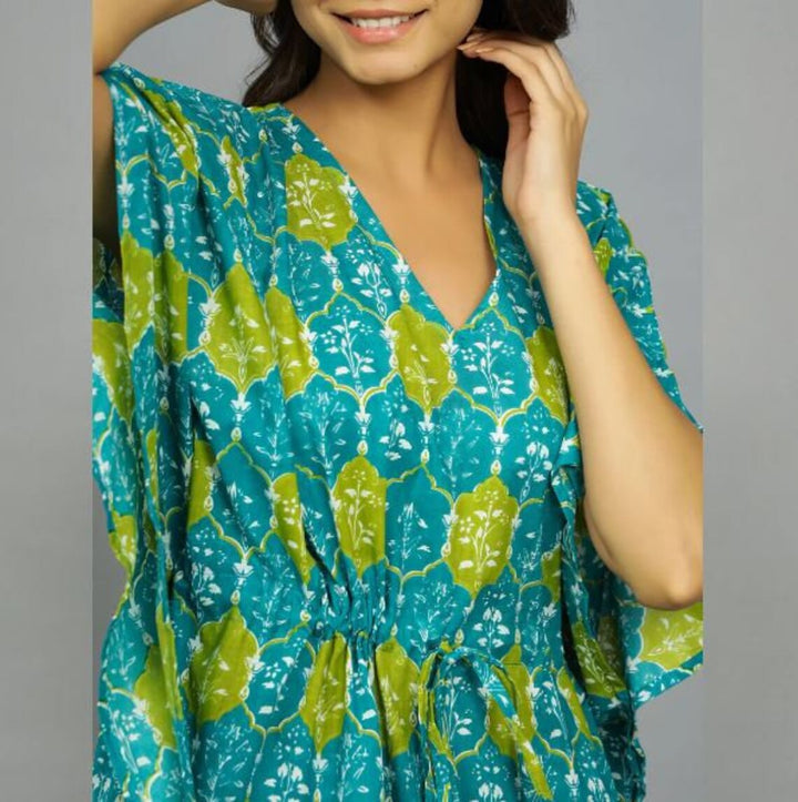 Hand Block Print Cotton Kaftan