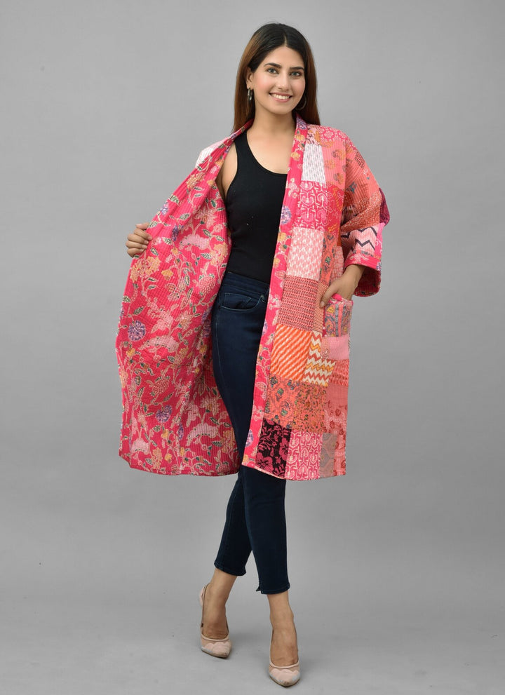 Handcrafted Kantha Stitch Kimono