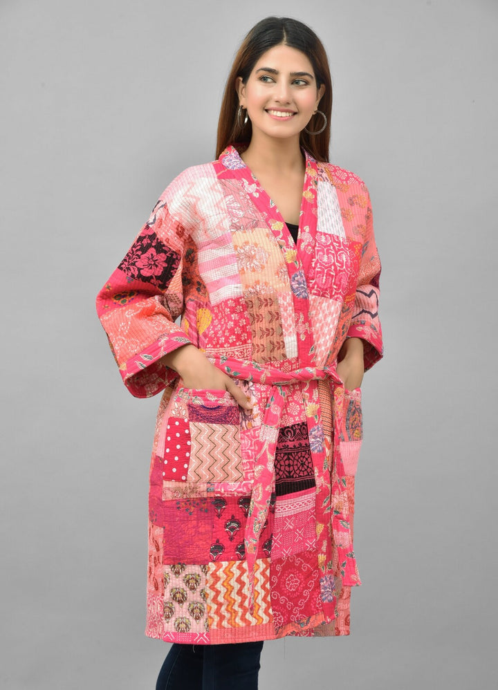 Handcrafted Kantha Stitch Kimono