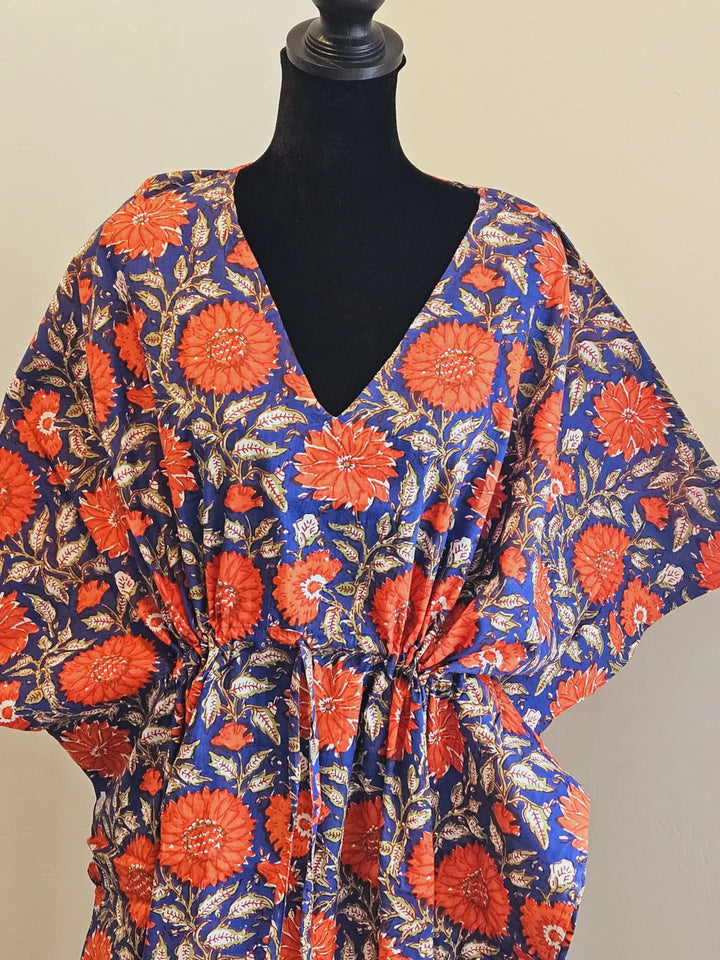 Hand Block- Print Cotton Kaftan