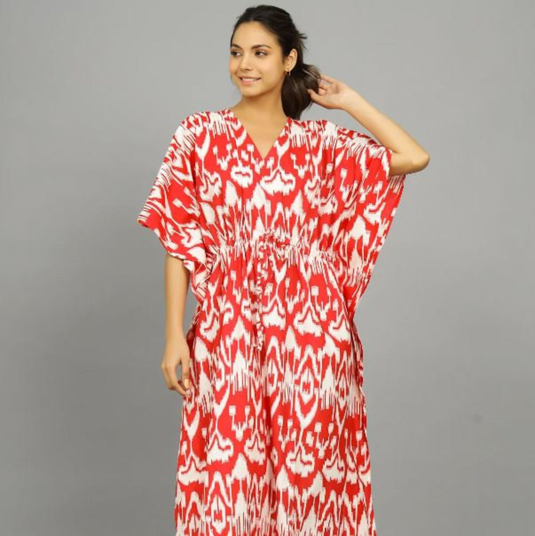 Hand Block-Print Cotton Kaftan