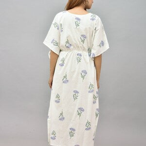 Hand Block-Print Cotton Kaftan