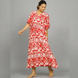 Hand Block-Print Cotton Kaftan