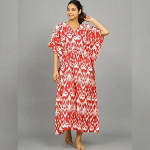 Hand Block-Print Cotton Kaftan