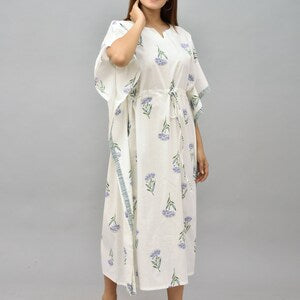 Hand Block-Print Cotton Kaftan