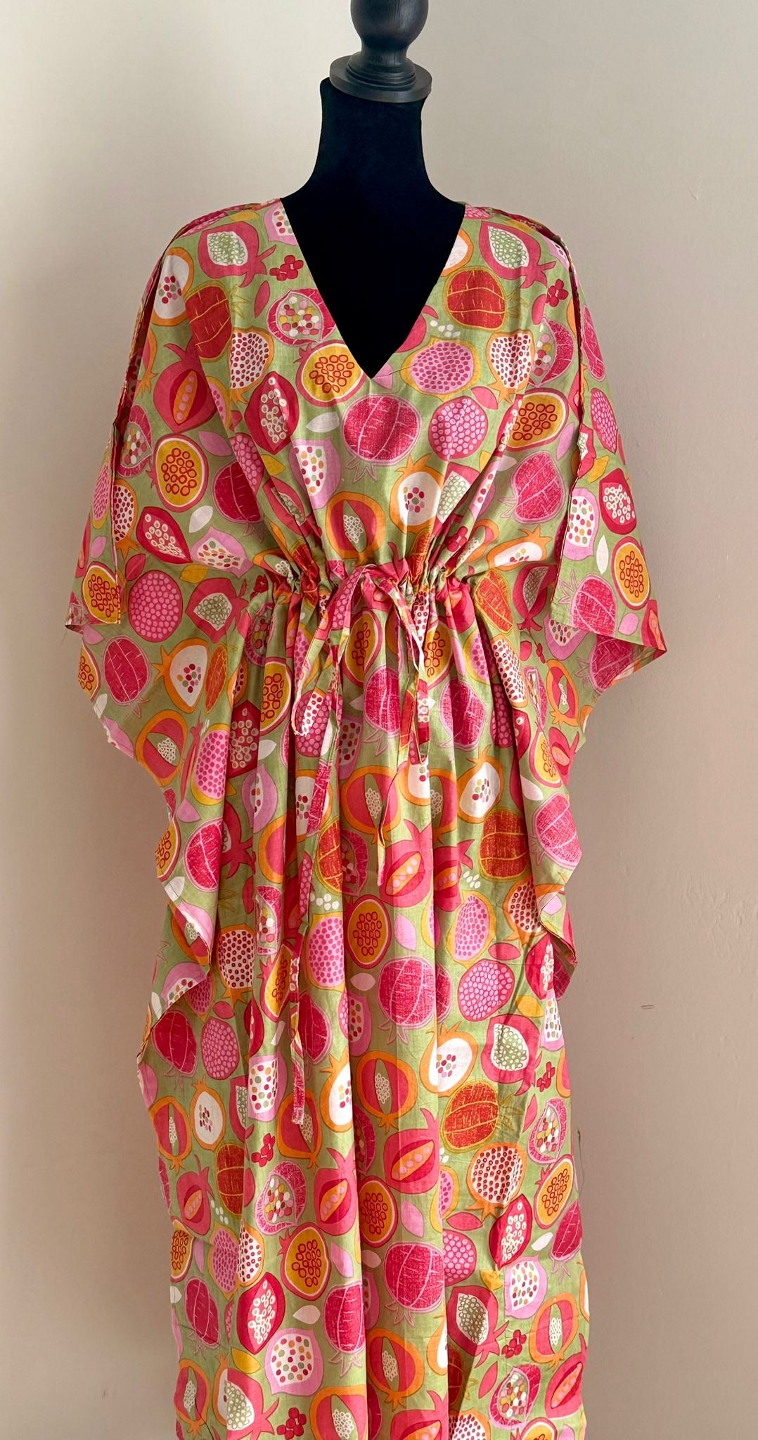 Fruity Block Printed Cotton Kaftan