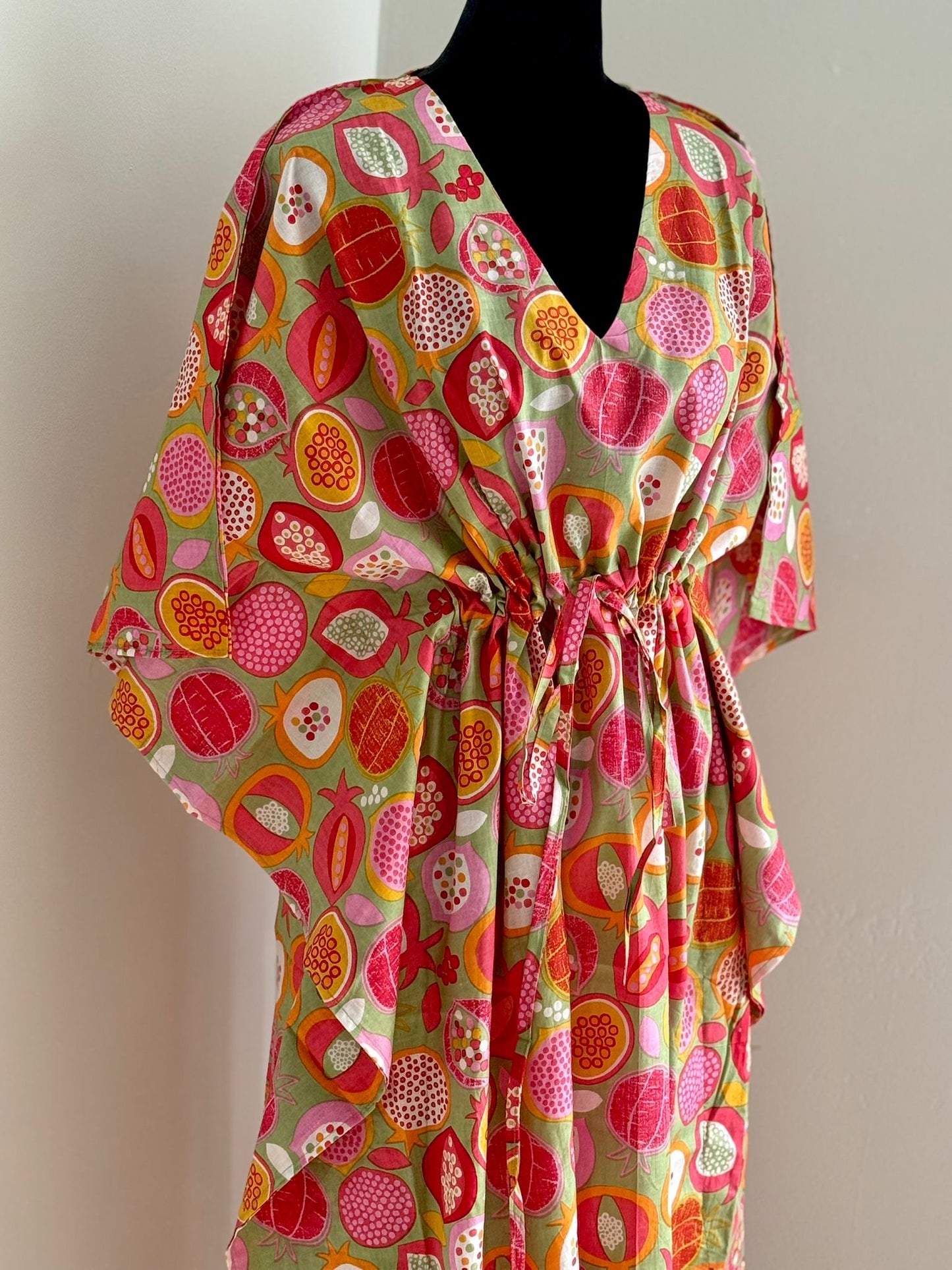 Fruity Block Printed Cotton Kaftan