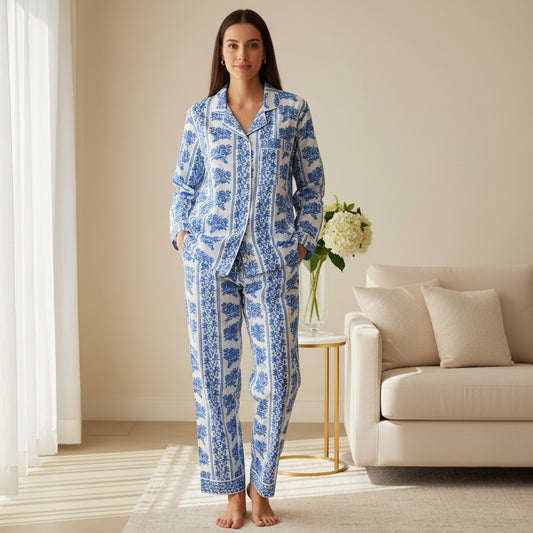 Blue Bloom Cotton PJ's