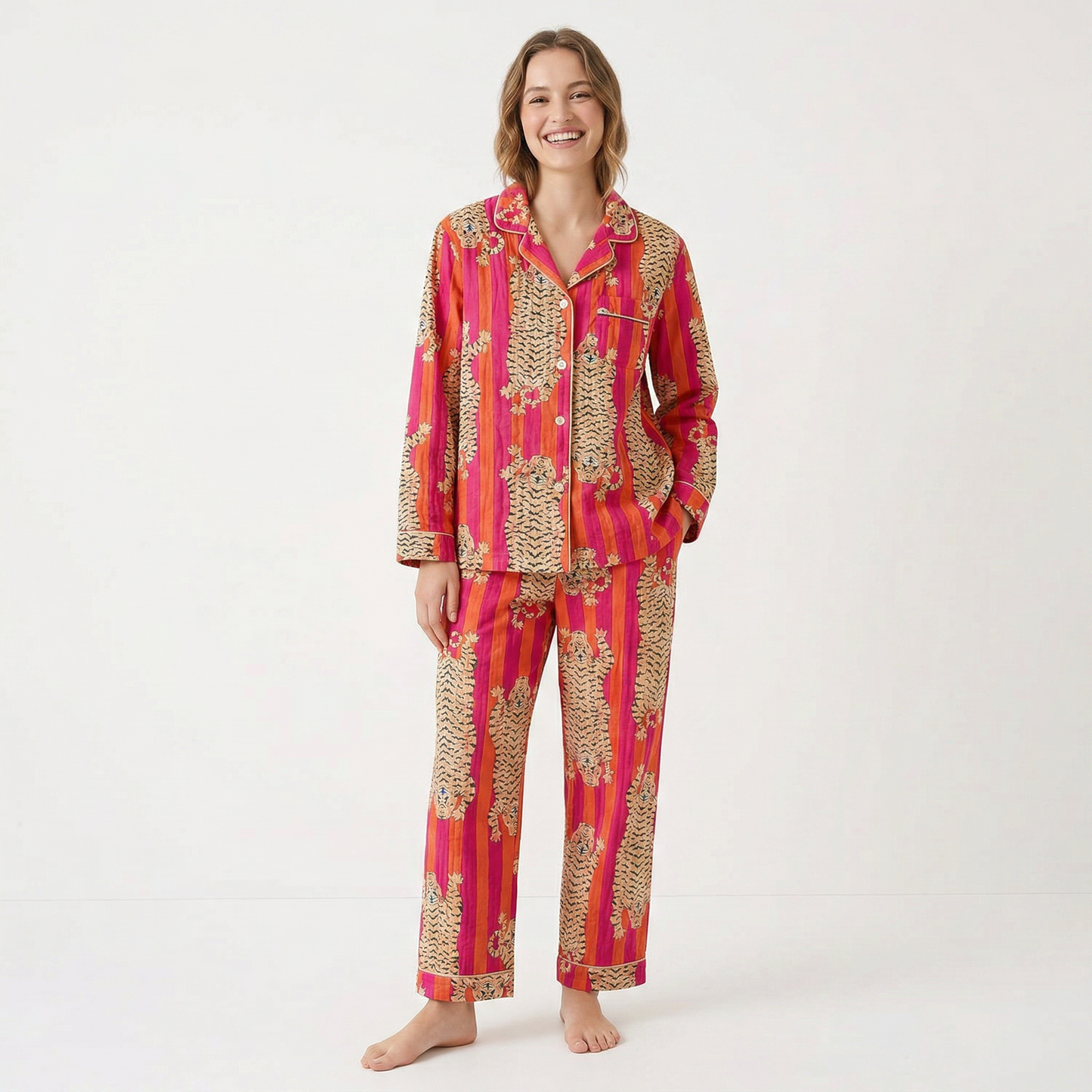 Orange Pink Tiger Tour PJ Set