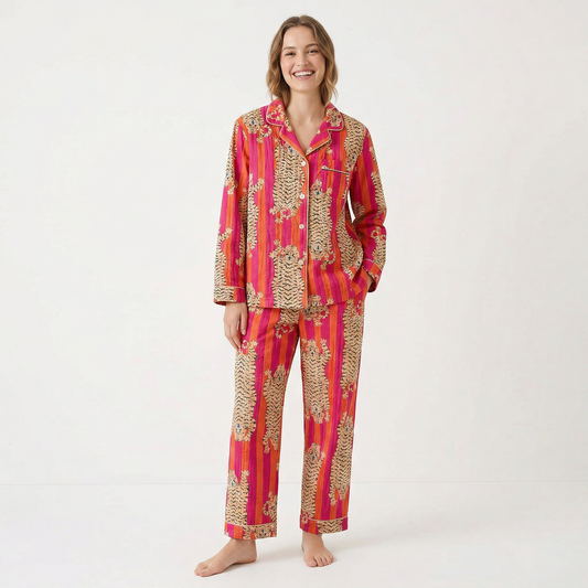 Orange Pink Tiger Tour PJ Set