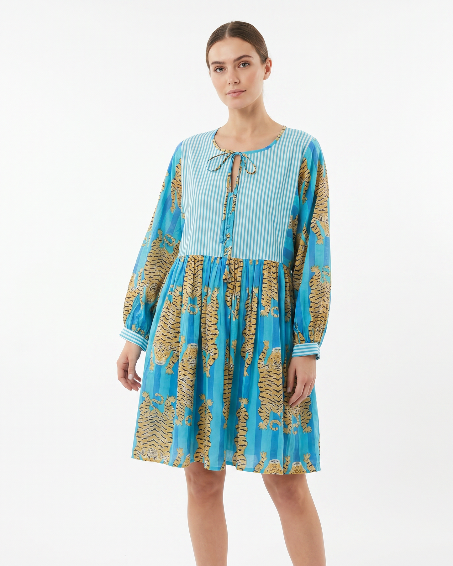 Blue Tiger Printed Mini dress