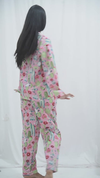Hand Block Printed Long PJ Set