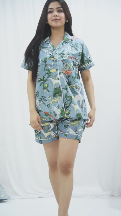 Grey Short PJ Set in Frolic Floral