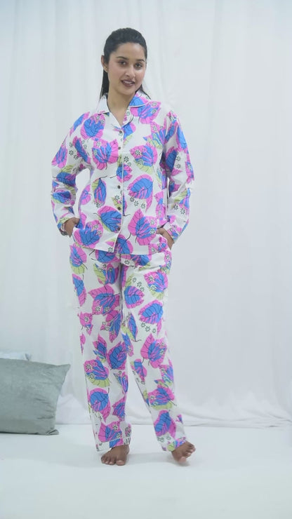 Block Printed Long PJ Set