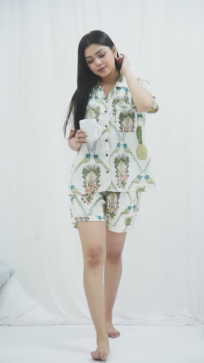 Pine Printed Short PJ Set