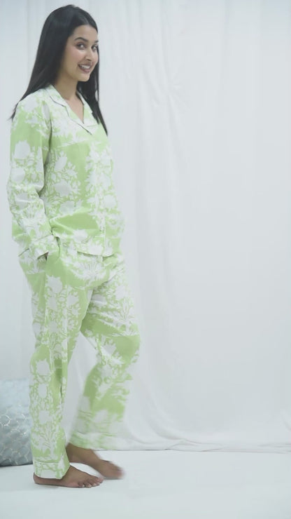 Leafy Green Long PJ Set