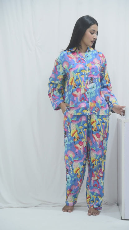 Hand Block Printed Long PJ Set