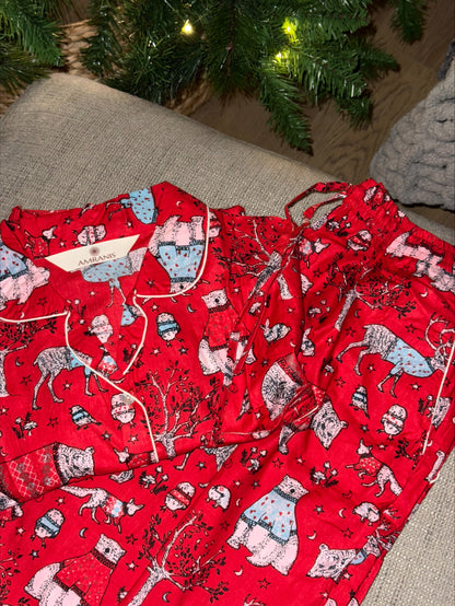 Red Cozy Christmas Pajama Set