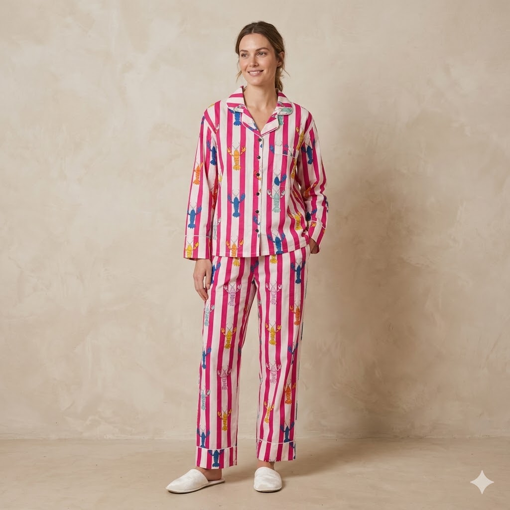 Long PJ set in Lazy Lobster