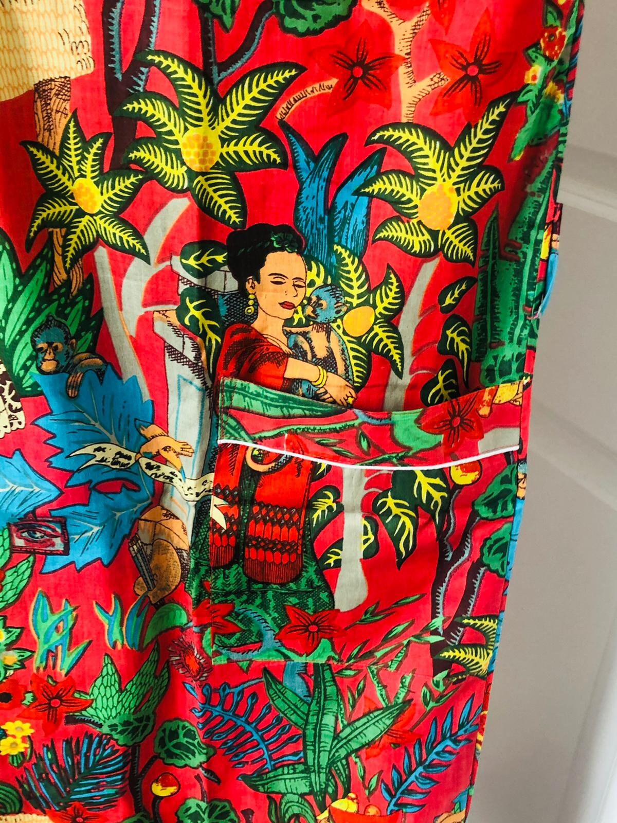 Red Frida Kahlo Cotton Robe