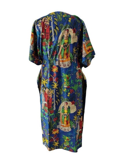 Hand Block Print Frida Kahlo Kaftan