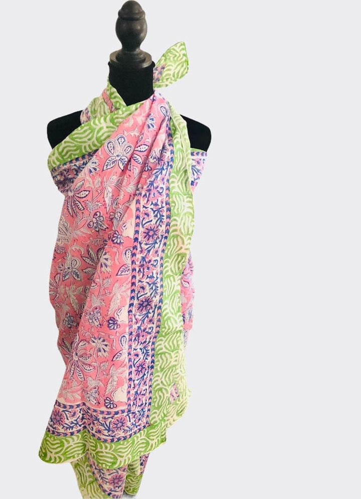 Floral Kalamkari Cotton Pareo